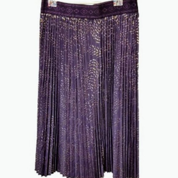 LuLaRoe Purple and Gold Metallic Elegant Jill Pleated Skirt Size Medium NWT - Picture 1 of 7